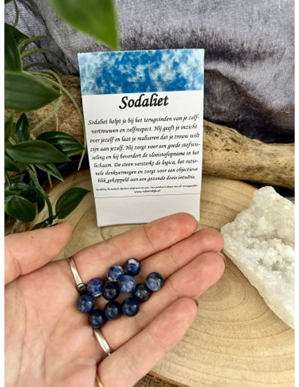 Sodaliet kralen 8 mm - 11 st.