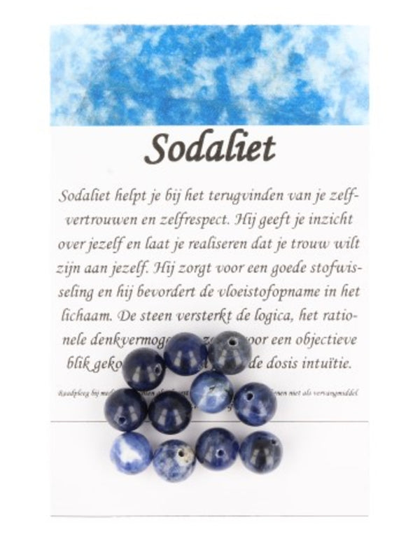 Sodaliet kralen 8 mm - 11 st.
