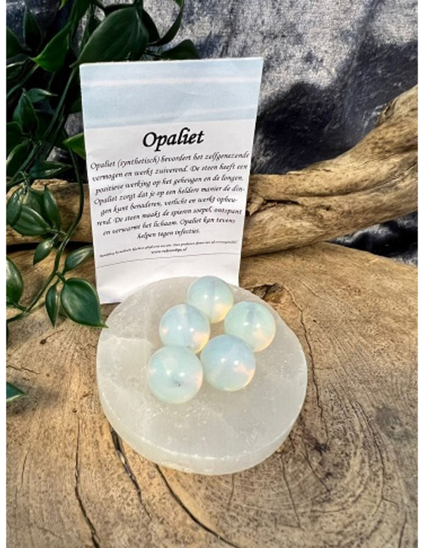 Opaliet kralen 18 mm (synth) - 5 st.