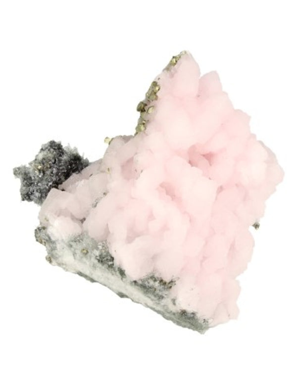 Calciet mangano, Bergkristal en Pyriet ruw, nr.128