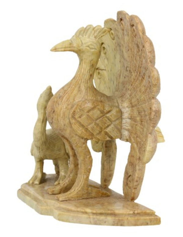 Speksteen Pauwenkoppel 11 cm