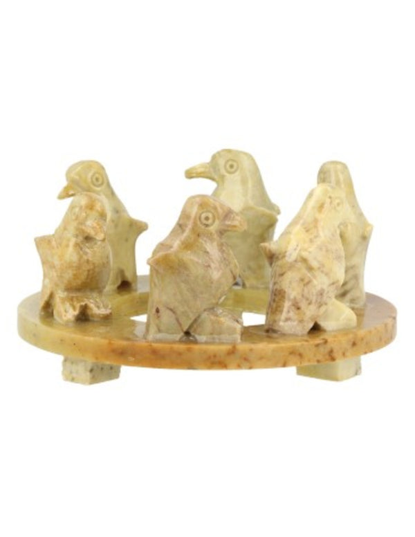 Speksteen Pinguins op ring (8cm)