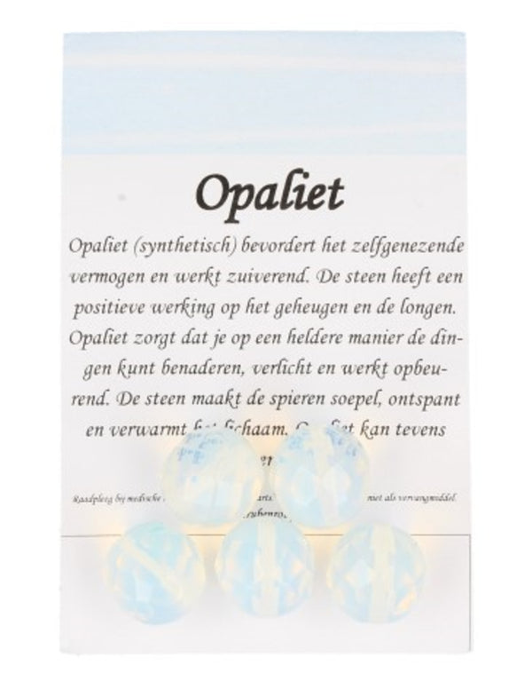 Opaliet kralen facet 15 mm (synth) - 5 st.