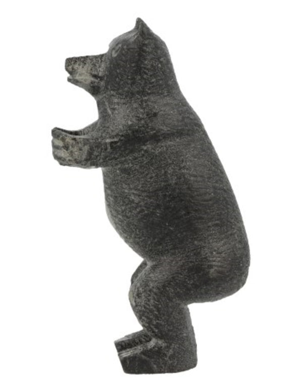 Speksteen beer staand zwart 8,5 cm