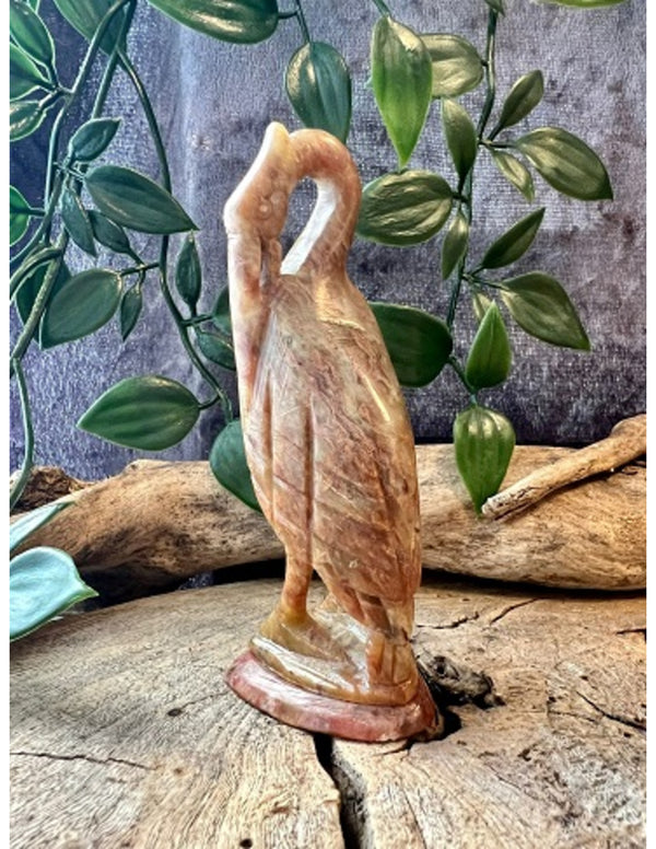 Speksteen kraanvogel 10 cm