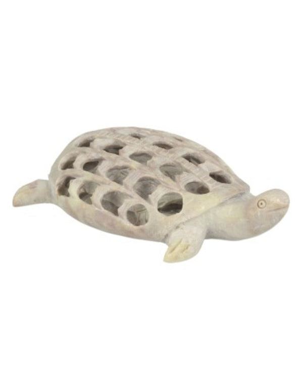 Speksteen waterschildpad in waterschildpad 9,5 cm