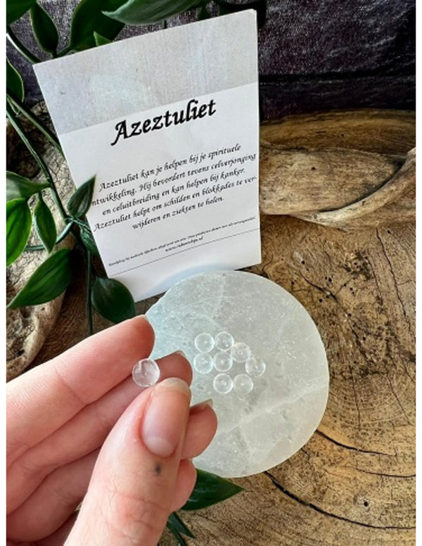 Azeztuliet facet kralen - 9 st.
