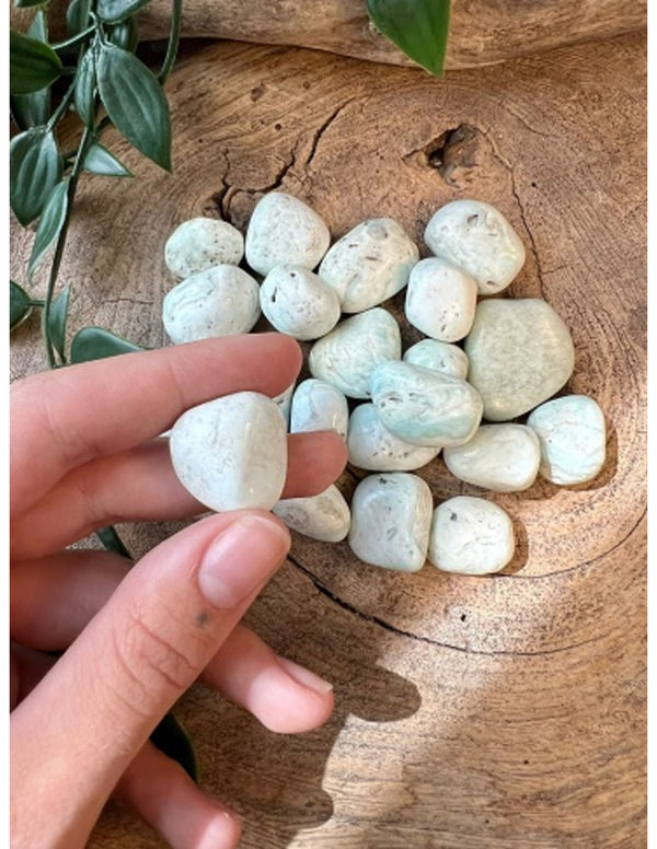 Aragoniet blauw 500 gr. trommelstenen (mt2)