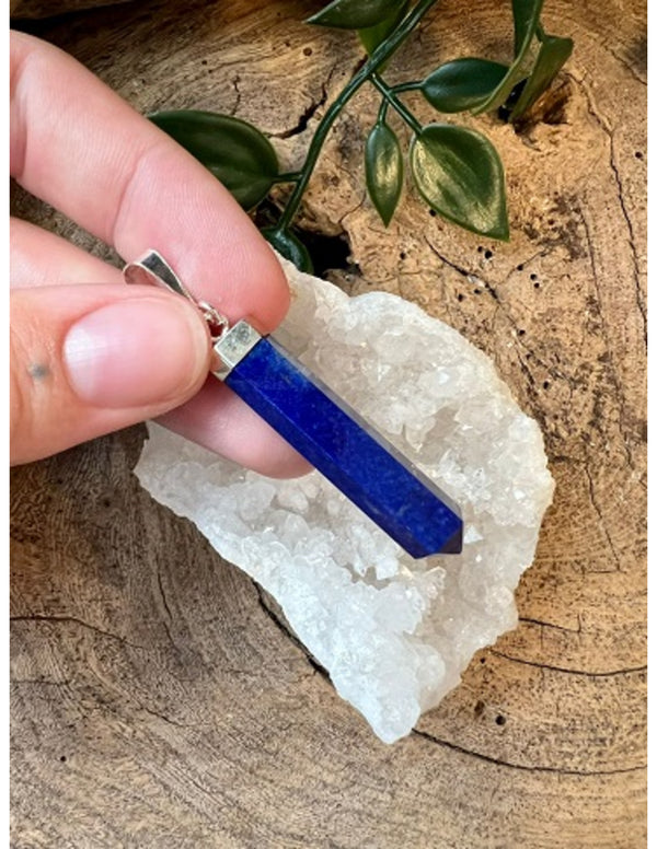 Lapis Lazuli punthanger met zilver kapje