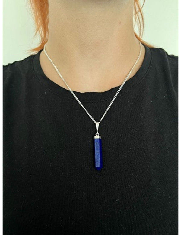 Lapis Lazuli punthanger met zilver kapje
