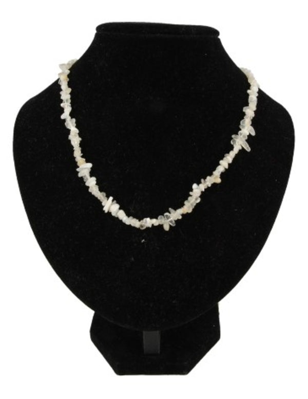 Splitketting Maansteen wit smal