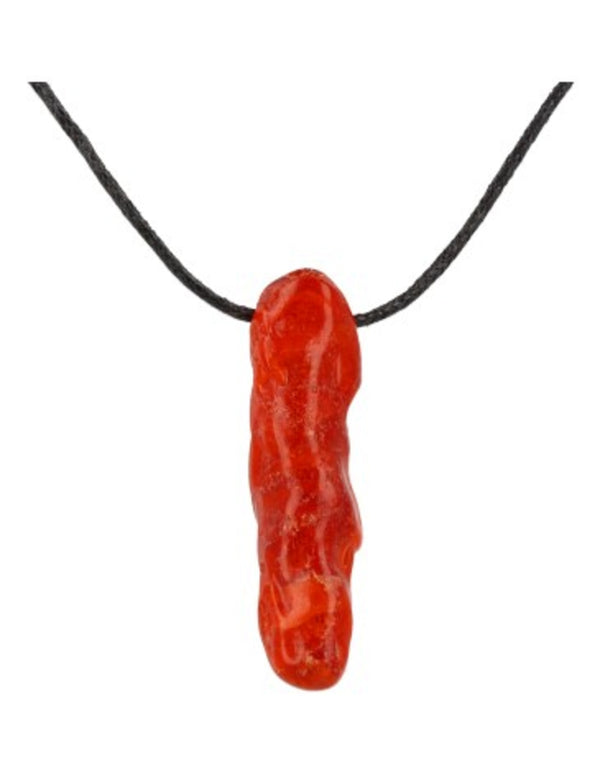 Chili Koraal hanger aan waskoord (imitatie)