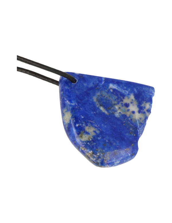 Doorboorde hanger Lapis half gepolijst