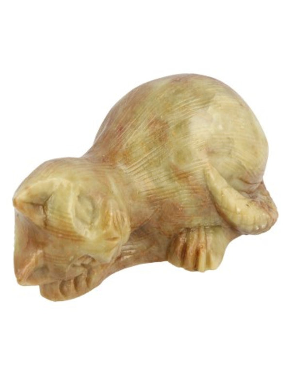 Speksteen kat slapend 7 cm