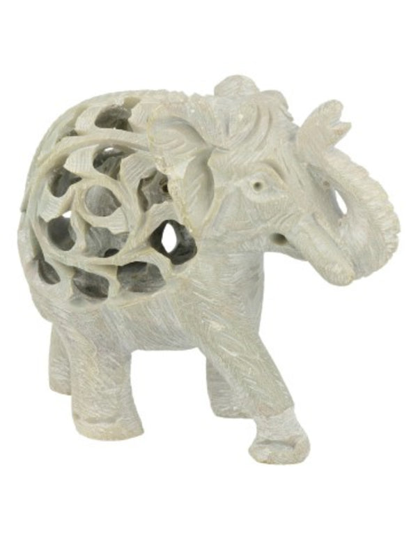 Speksteen olifant in olifant 7 cm
