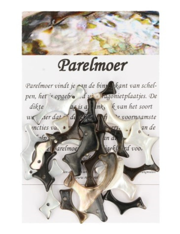 Kralen Parelmoer grillig - 20 st. (bijgekleurd)