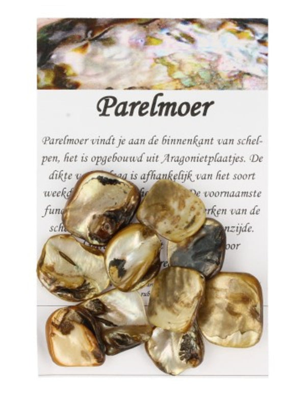 Kralen Parelmoer bruin - 10 st. (bijgekleurd)