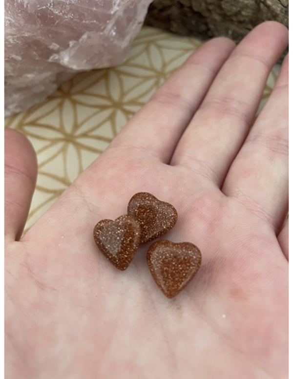 Goldfluss edelsteen hart 12 mm (synth)