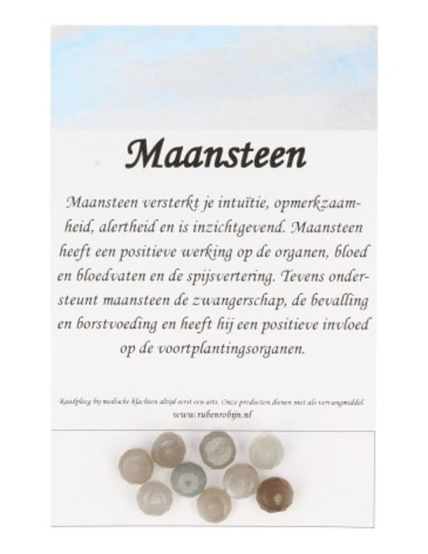 Kralen Maansteen grijs facet 7 mm - 9 st.