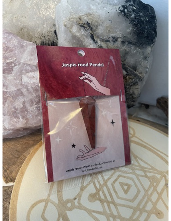 Pendel facet + kaart Jaspis rood