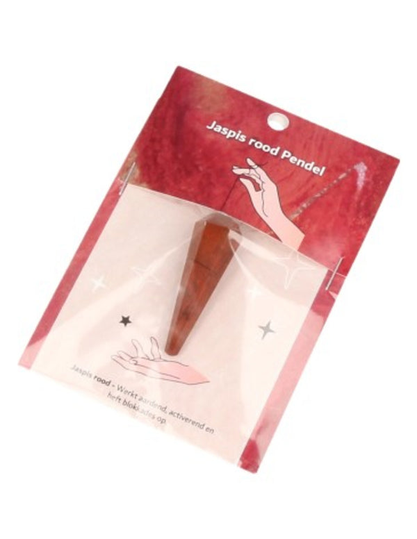 Pendel facet + kaart Jaspis rood