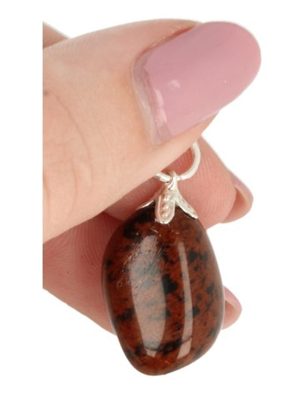 Edelsteenhanger Obsidiaan mahonie