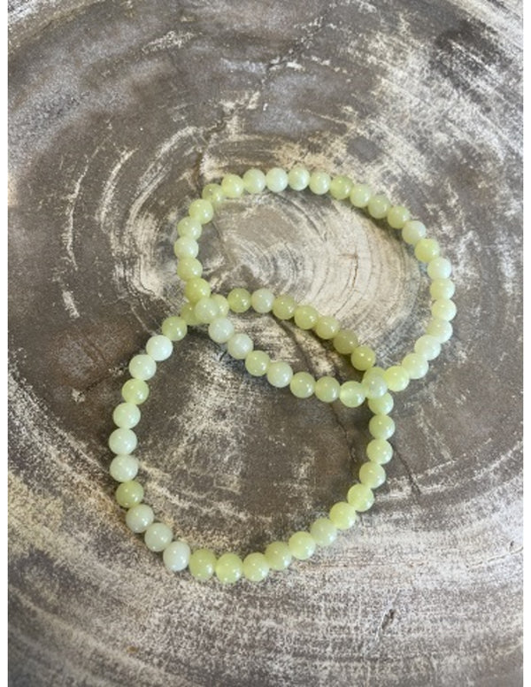 Kralen kinderarmbandje 4 mm Jade olijf