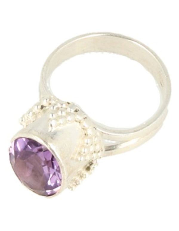 Amethist ring zilver facet bewerkt - 17