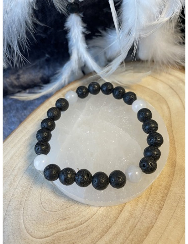 Windroos armband Jade wit