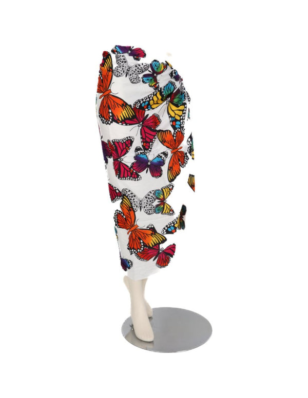 Sarong - 404 - vlinders - wit van Om Namaste - Pareo Saunadoek Wikkeljurk