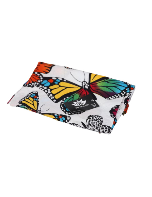 Sarong - 404 - vlinders - wit van Om Namaste - Pareo Saunadoek Wikkeljurk