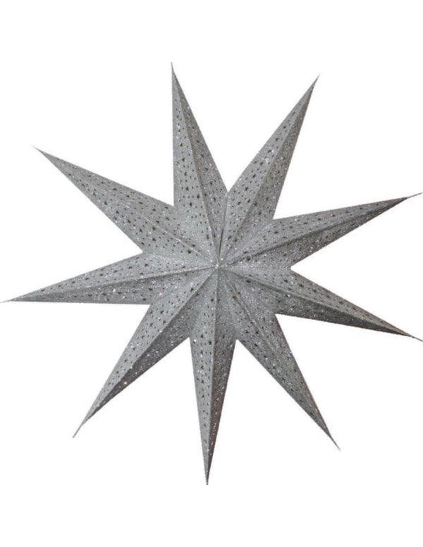 Kerstster nr. 40 Zilveren ster "glitter" (zonder verlichtingsset)