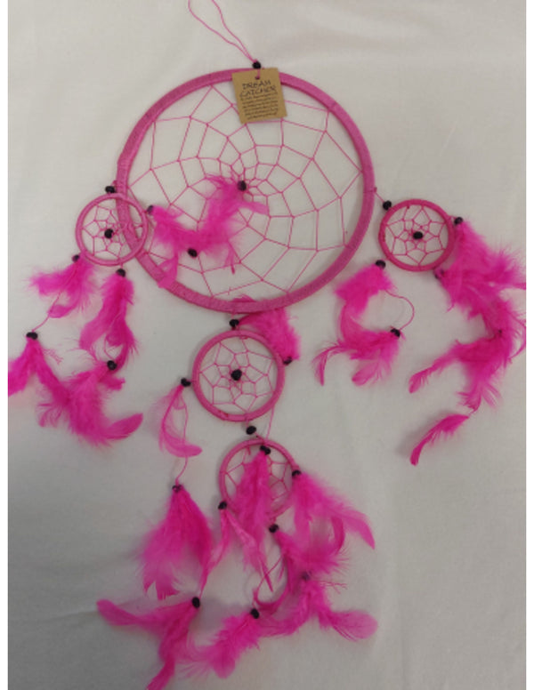 Dromenvanger - 22 cm - Roze - alleen veren - Dreamcatcher
