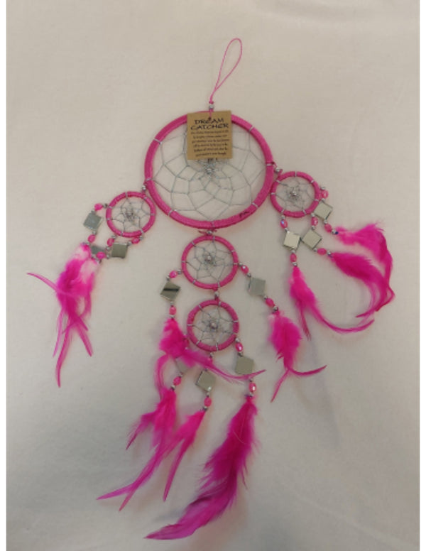 Dromenvanger - Spiegel -11cm - Roze - Dreamcatcher
