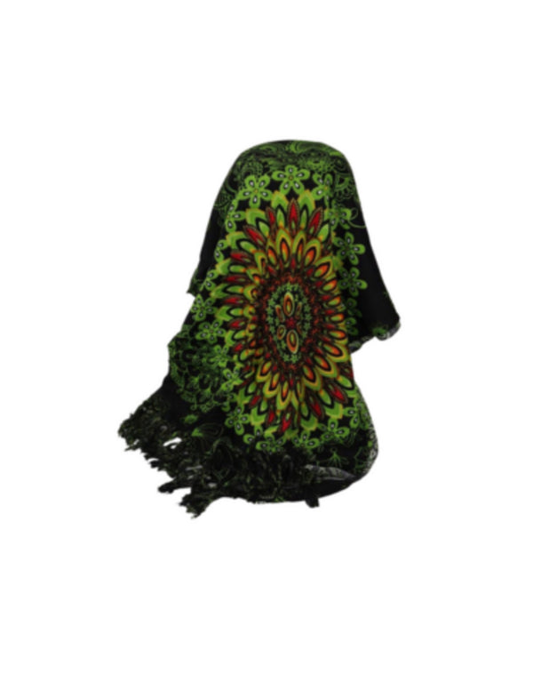 Sarong - 426 - Bloemrijke Mandala - Groen van Om Namaste - Pareo Saunadoek Wikkeljurk