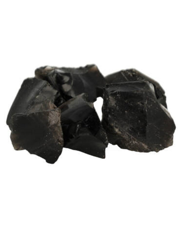Obsidiaan zwart 250 gr. ruwe brokjes