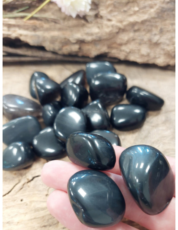 Obsidiaan zwart 250 gr. trommelstenen (mt3)
