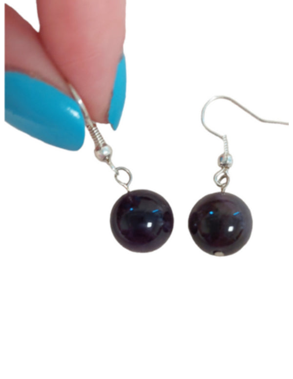 Amethist oorbellen bol 12 mm - Love Gems