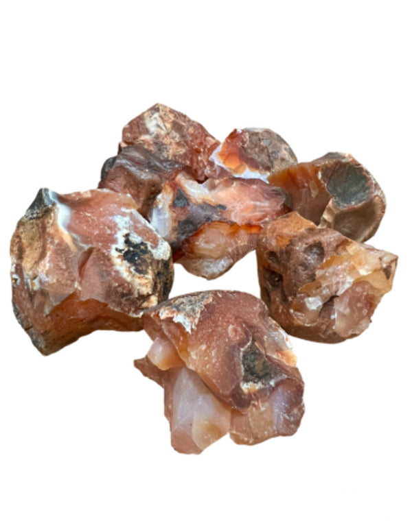 Carneool India 250 gr. ruwe brokjes
