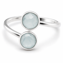 Geboortesteen Ring Aquamarijn Maart - 925 Zilver - Zilverkleurig