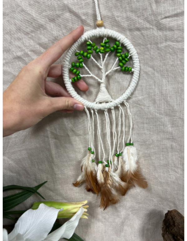 Dromenvanger - Tree of Life - groen - 12cm - Dreamcatcher