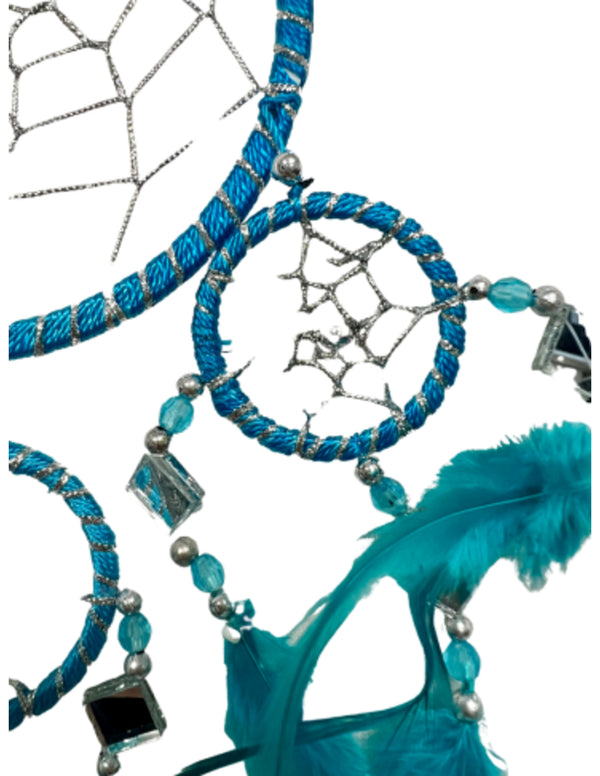 Dromenvanger - Spiegel - 11cm - Turquoise - Dreamcatcher