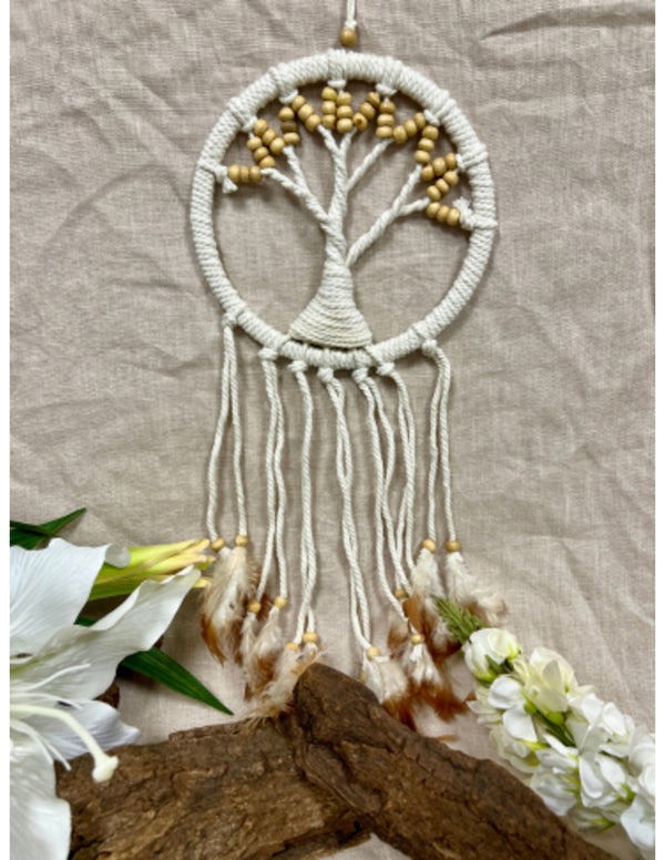 Dromenvanger - Tree of Life - Beige kralen - 17cm - Dreamcatcher