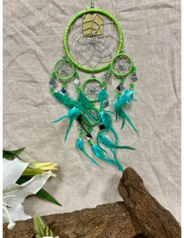 Dromenvanger - Spiegel - 11cm - Limegroen - Dreamcatcher