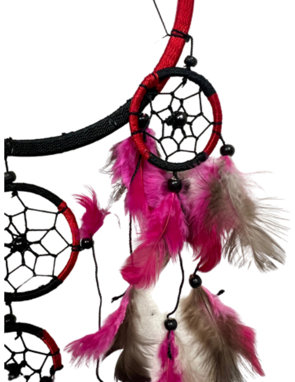 Dromenvanger - 17 cm Rood-Zwart - Dreamcatcher