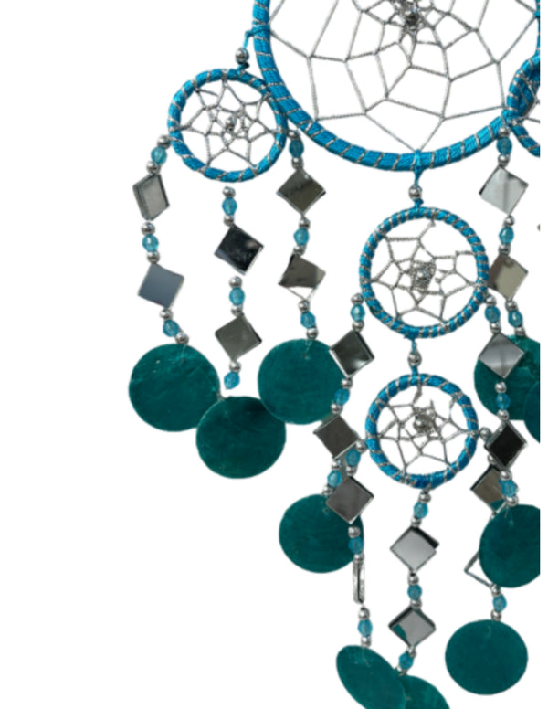 Dromenvanger spiegel-schelp 11CM - Turquoise
