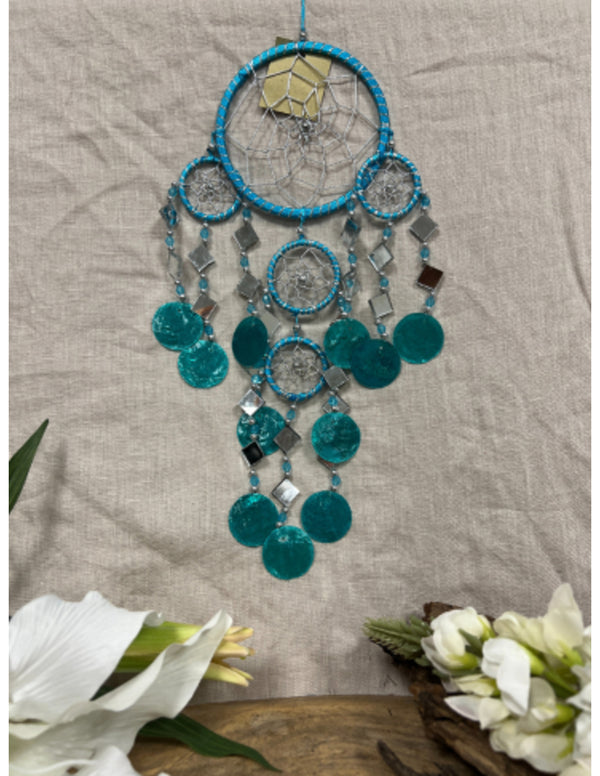 Dromenvanger spiegel-schelp 11CM - Turquoise