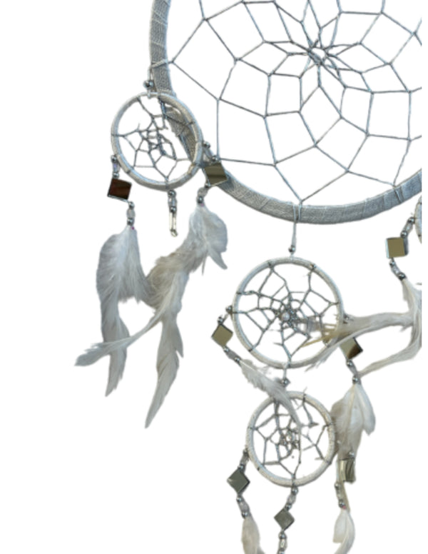 Dromenvanger - Spiegel - 22cm - wit - Dreamcatcher