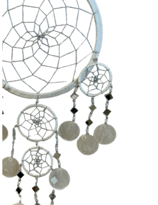Dromenvanger spiegel-schelp 22 CM - Wit