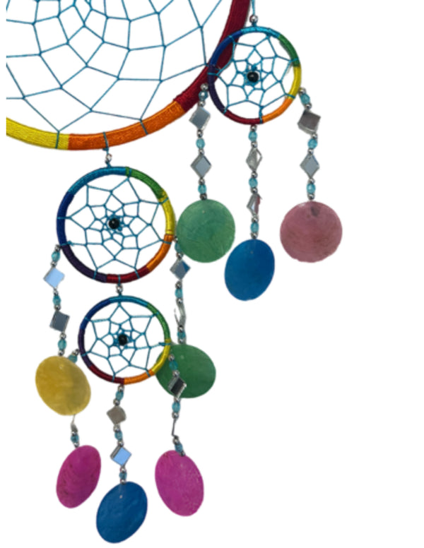 Dromenvanger spiegel-schelp 22 cm - Rainbow - Dreamcatcher